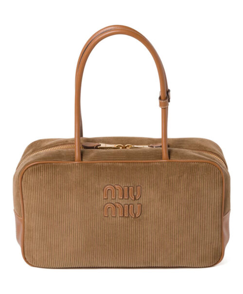 Miumiu Beau Corduroy Top-handle Bag Coffee